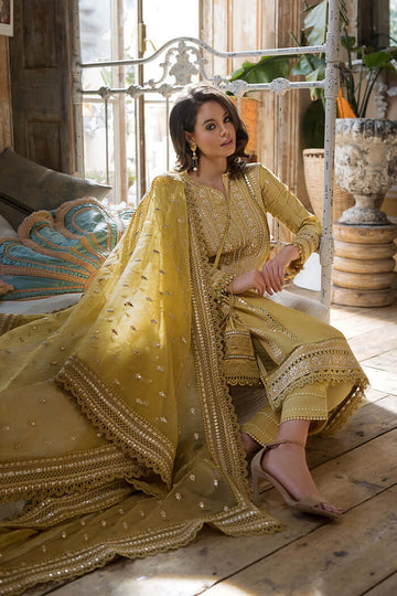3 Piece Unstitched Heavy Embroidered Pure Lawn Suit with Embroidered Organza Dupatta